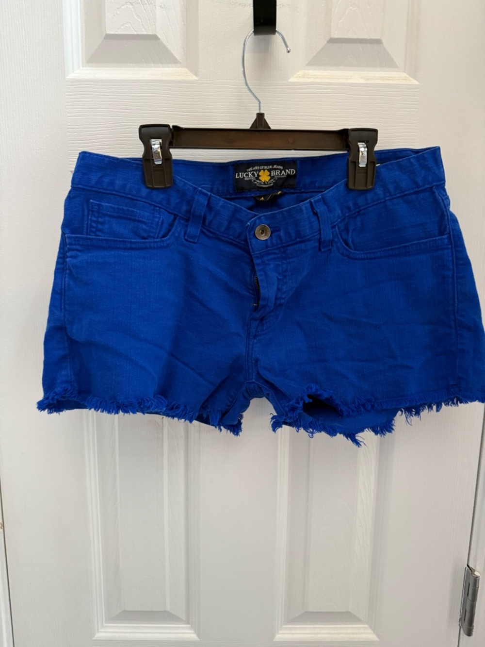 Lucky Brand Electric Blue Frayed Hem Denim Cutoff Shorts